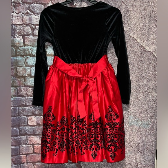 Rare Editions Black Red Girls Party Holiday Occasion Dress Size 12 - Picture 6 of 6